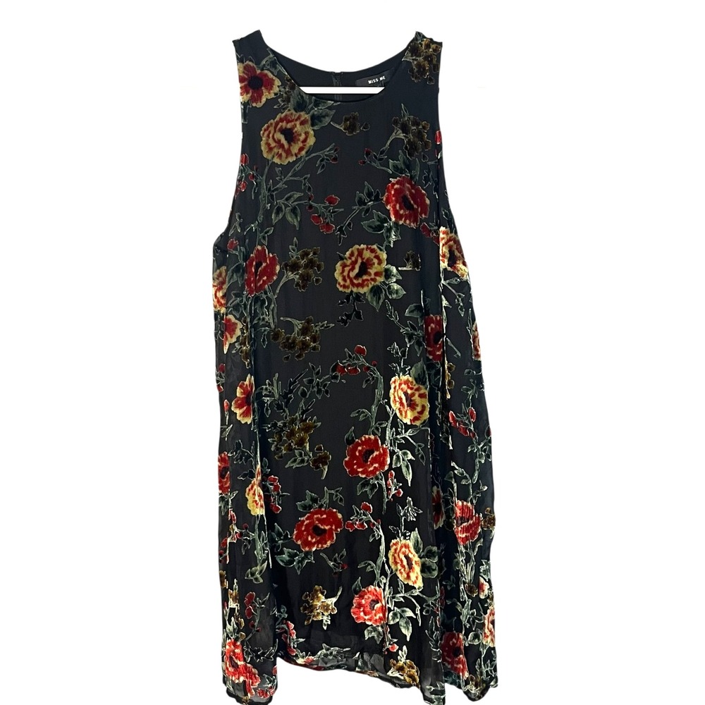 Miss Me NWT Women's Mini Black Floral Party Cocktail Dress S Lined